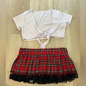 Sexy School Brittney Spears Costume Skirt & Top Set Small/Medium